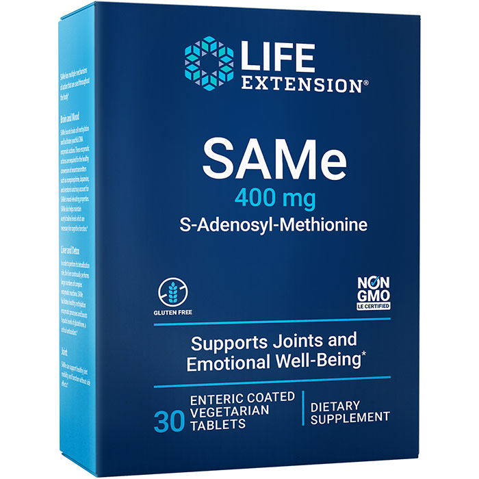 Life Extension Same (S-Adenosyl-Methionine, SAM-e) 400 mg, 20 Tablets, Life Extension