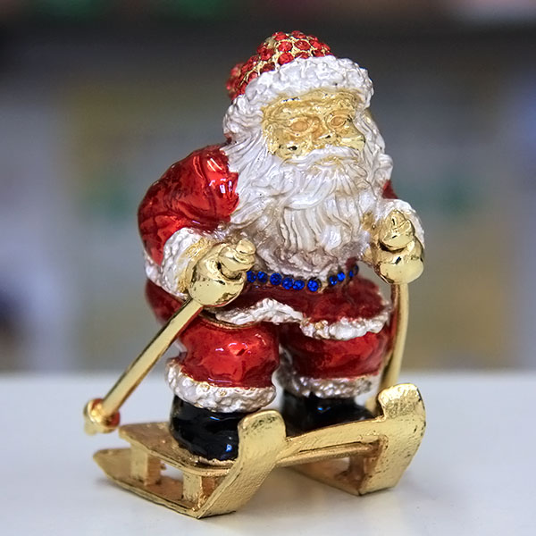 Jewelry Gift Box Santa Claus Gilt Jewelry Gift Box with Fine Crystals