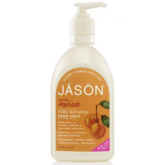 Jason Natural Satin Soap Apricot with Pump 16 oz, Jason Natural