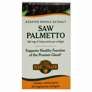 Herb Pharm Saw Palmetto 160 mg, 60 Vegetarian Softgels, Herb Pharm