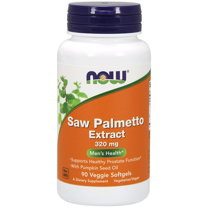 NOW Foods Saw Palmetto Extract 320 mg Vegetarian, Organic, 90 Veggie Softgels, NOW Foods