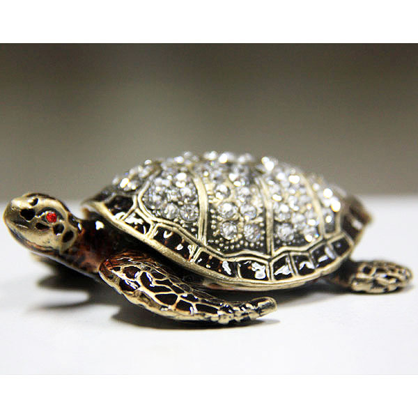 Jewelry Gift Box Sea Turtle Gilt Jewelry Gift Box with Fine Crystals