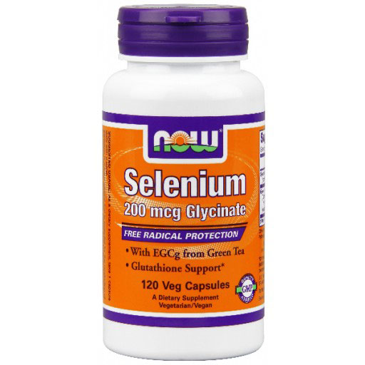 NOW Foods Selenium 200 mcg Glycinate, 120 Vegetarian Capsules, NOW Foods