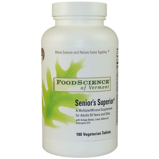 FoodScience Of Vermont Senior's Superior Advanced Multiple 180 caplets, FoodScience Of Vermont