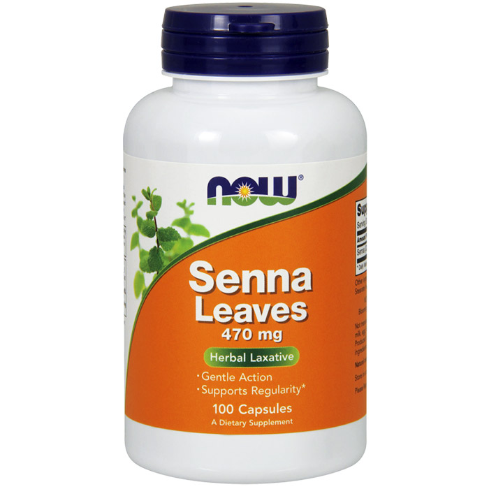 NOW Foods Senna Leaves 470mg 100 Caps, NOW Foods