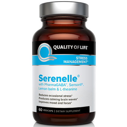 Quality of Life Labs Serenelle, With GABA and Sensoril Ashwagandha, 60 Vegicaps, Quality of Life Labs