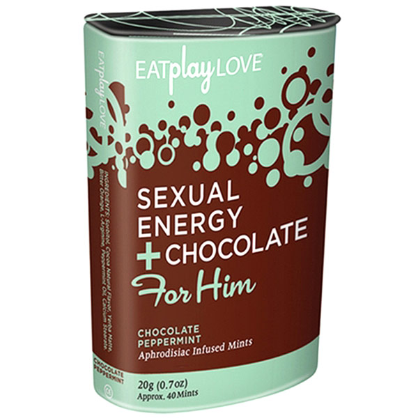 Icon Brands Inc Eat Play Love Sexual Energy + Chocolate for Him, Peppermint Mints, 20 g, Icon Brands Inc
