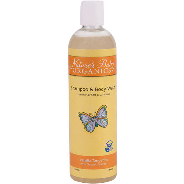 Nature's Baby Organics Shampoo & Body Wash, Vanilla Tangerine, 12 oz, Nature's Baby Organics