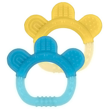Green Sprouts Baby Products Sili Paw Teether, Aqua/Yellow, 2 Pack, Green Sprouts Baby Products