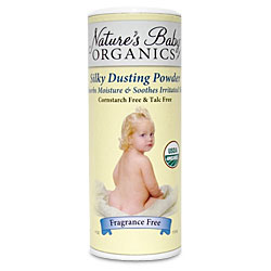 Nature's Baby Organics Organic Silky Dusting Powder, Fragrance Free, Talc Free Baby Powder, 4 oz, Nature's Baby Organics