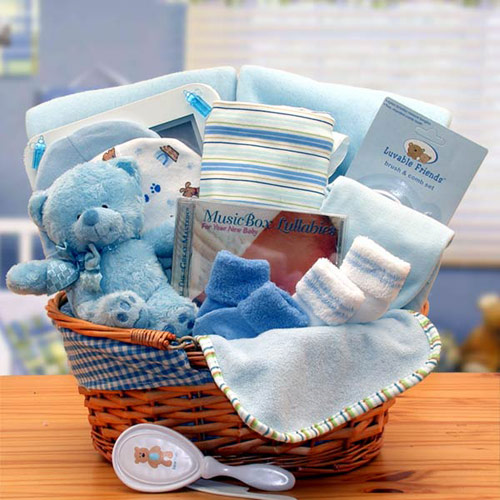 Elegant Gift Baskets Online Simply The Baby Basics New Baby Gift Basket, Blue, Elegant Gift Baskets Online