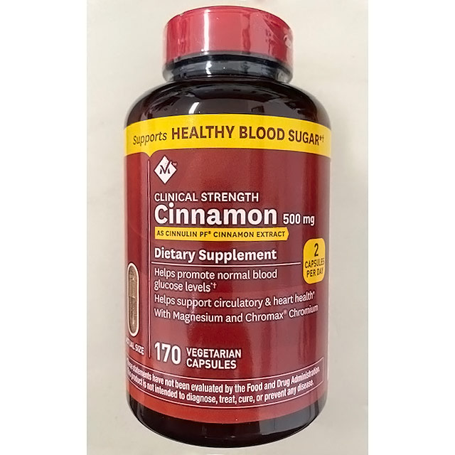 Simply Right Simply Right Concentrated Cinnamon 500 mg Plus Chromium & GlucoLite Blend, 170 Vegetarian Capsules
