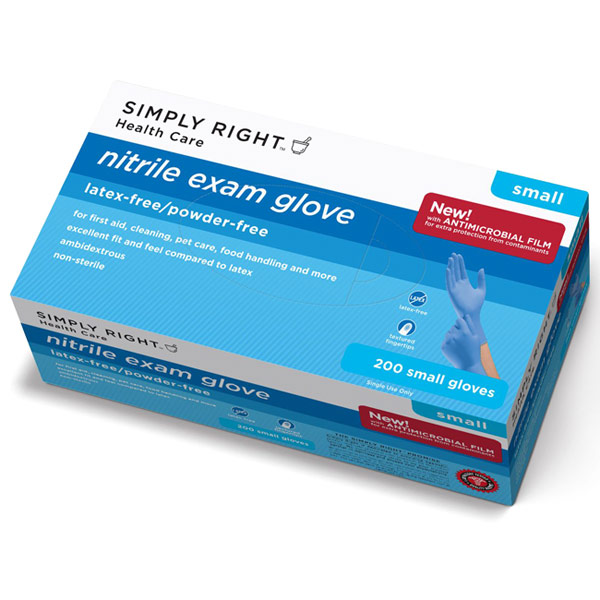 Simply Right Simply Right Latex Free Nitrile Exam Glove, Small, 200 Gloves
