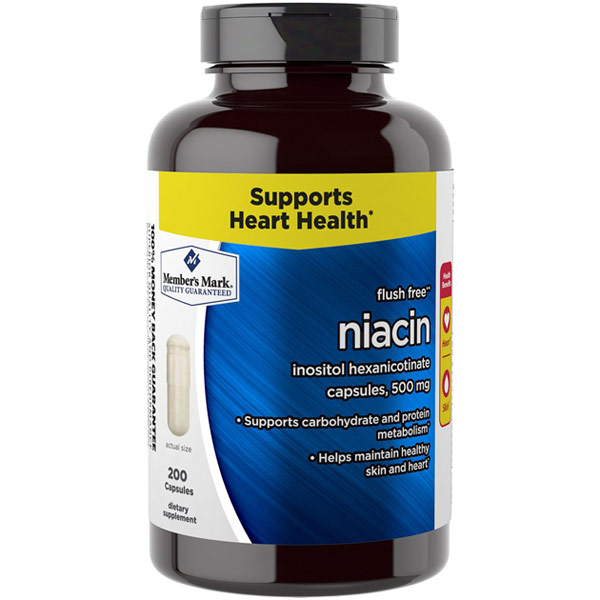 Simply Right Simply Right Niacin, Inositol Hexanicotinate 500 mg, 200 Capsules