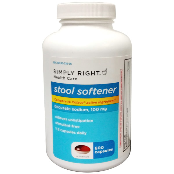 Simply Right Simply Right Stool Softener, Docusate Sodium 100 mg, 600 Capsules