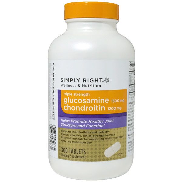Simply Right Simply Right Triple Strength Glucosamine 1500 mg & Chondroitin 1200 mg, 300 Tablets