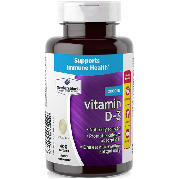 Simply Right Simply Right Naturally Sourced Vitamin D-3 2000 IU, 400 Softgels