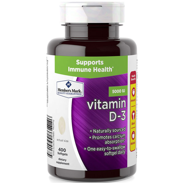 Simply Right Simply Right Naturally Sourced Vitamin D-3 5000 IU, 400 Softgels