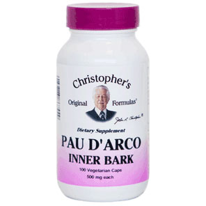 Christopher's Original Formulas Pau D' Arco Inner Bark, 500 mg, 100 Vegicaps, Christopher's Original Formulas