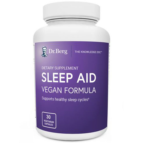 Sleep Aid Vegan Formula, 30 Vegetarian Capsules, Dr. Berg Nutritionals