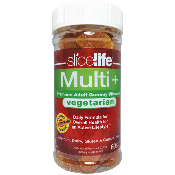 Hero Nutritionals Yummi Bears Slice of Life Vegetarian Multi +, Gummy Vitamins for Adults, 60 Gummies, Yummi Bears