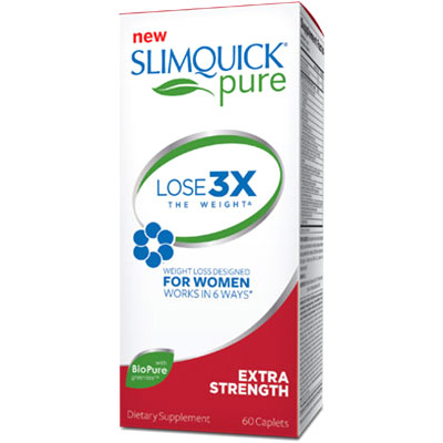 SlimQuick Laboratories SlimQuick Pure Extra Strength Fat Burner for Women, 60 Caplets