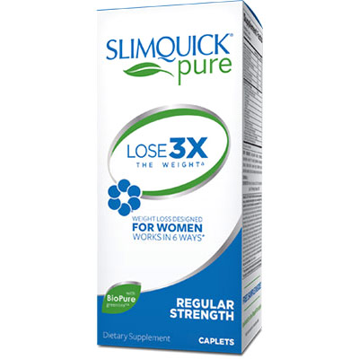 SlimQuick Laboratories SlimQuick Pure Regular Strength Fat Burner for Women, 72 Caplets