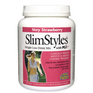 Natural Factors SlimStyles Weight Loss Drink Mix with PGX, Strawberry, 1.75 lb , Natural Factors