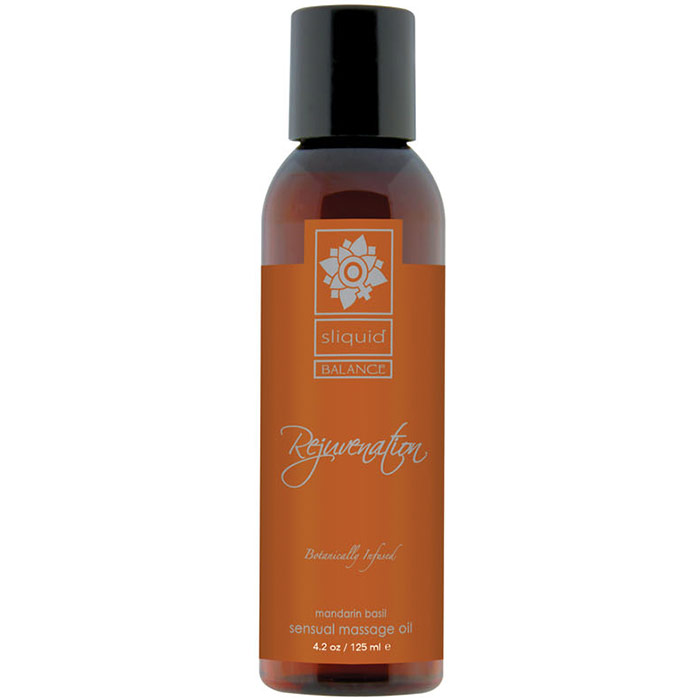 Sliquid Sliquid Balance Rejuvenation Sensual Massage Oil, Mandarin Basil, 4.2 oz