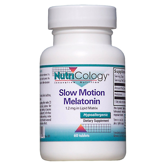 NutriCology Slow Motion Melatonin 1.2 mg in Lipid Matrix, 60 Tablets, NutriCology