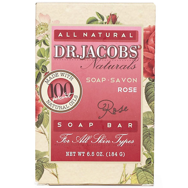 Dr. Jacobs Naturals All Natural Soap Bar - Rose, 6.5 oz, Dr. Jacobs Naturals