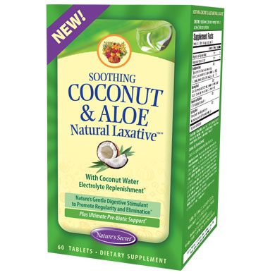 Nature's Secret Soothing Coconut & Aloe Natural Laxative, 60 Tablets, Nature's Secret