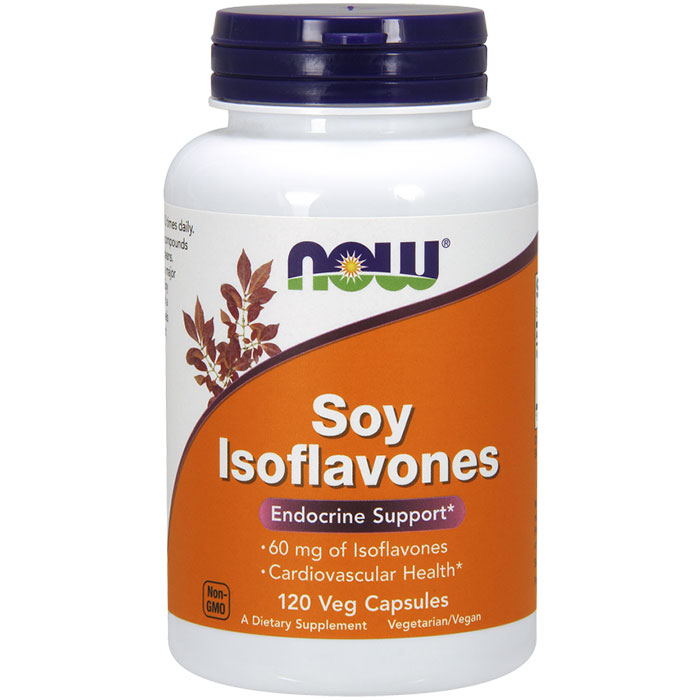 NOW Foods Soy Isoflavones 60mg 120 VCaps Non-GE, NOW Foods