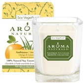 Aroma Naturals Soy VegePure Square Glass Candle with Essential Oils - Ambiance, 1 ct, Aroma Naturals