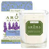 Aroma Naturals Soy VegePure Square Glass Candle with Essential Oils - Tranquility, 1 ct, Aroma Naturals