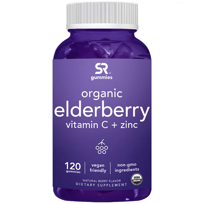 Sports Research Organic Elderberry Gummies Plus Vitamin C & Zinc, 120 ct