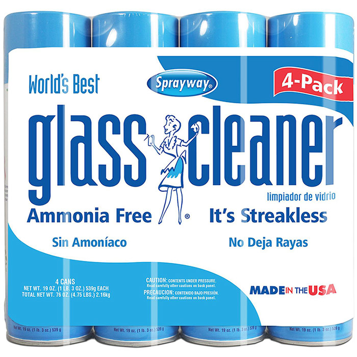 Sprayway Sprayway Glass Cleaner, Ammonia Free & Streakless, 19 oz x 4 Cans