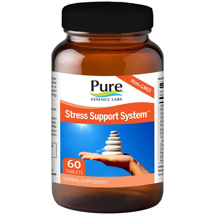 Pure Essence Labs Stress - 4 Way Support System, 60 Tablets, Pure Essence Labs