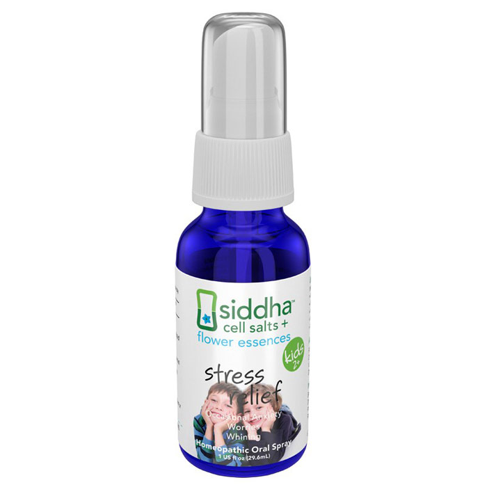 Sidda Flower Essences Stress Relief for Kids, Homeopathic Oral Spray, 1 oz, Sidda Flower Essences