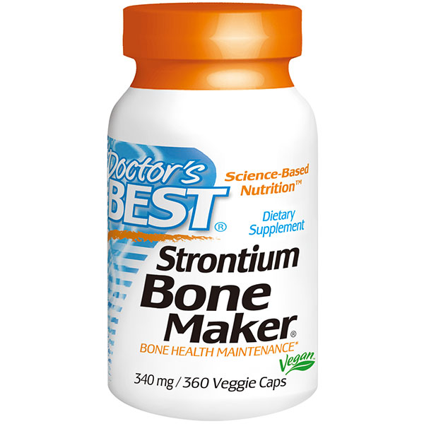 Doctor's Best Strontium Bone Maker, 340 mg Elemental, 360 Vegetarian Capsules, Doctor's Best