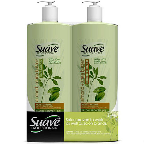 Suave Professionals Suave Professionals Shampoo & Conditioner, Almond & Shea Butter, 40 oz x 2 Pack