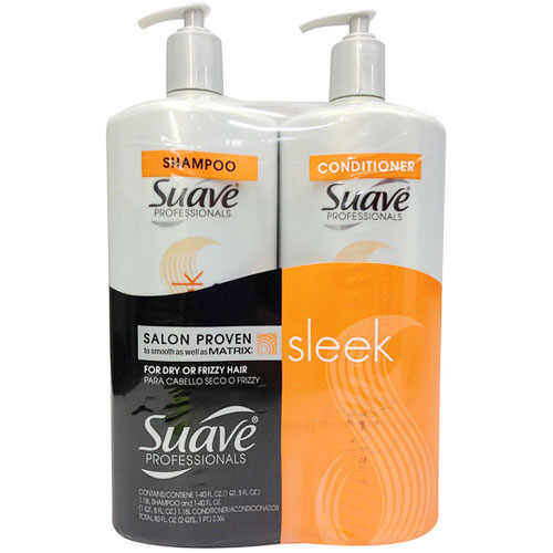 Suave Professionals Suave Professionals Shampoo & Conditioner, Sleek, 40 oz x 2 Pack