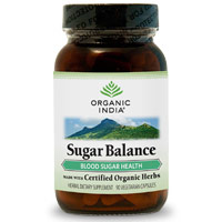 Organic India Sugar Balance, With Organic Herbs, 90 Vegetarian Capsules, Organic India