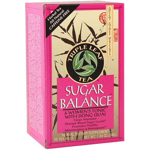 Triple Leaf Tea Sugar Balance & Women's Tonic Herbal Tea, 20 Tea Bags x 6 Box, Triple Leaf Tea
