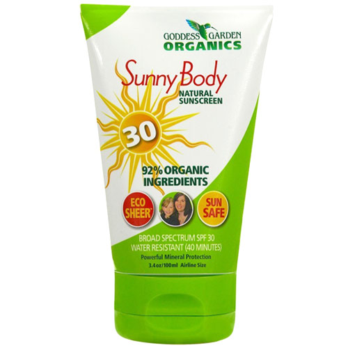 unknown Sunny Body Natural Sunscreen SPF 30, 3.4 oz, Goddess Garden
