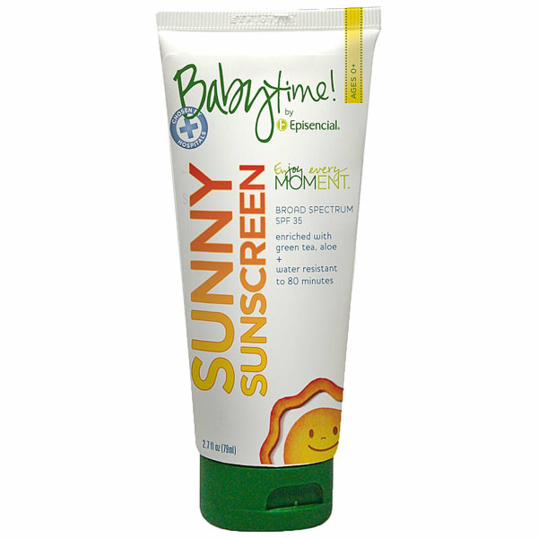 Babytime by Episencial Baby Time Sunny Sunscreen SPF 35, Water Resistant, 2.7 oz, Babytime by Episencial