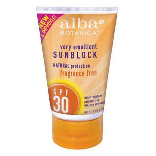 Alba Botanica Sunscreen SPF 30, Waterproof Sunblock, Fragrance Free, 4 oz, Alba Botanica