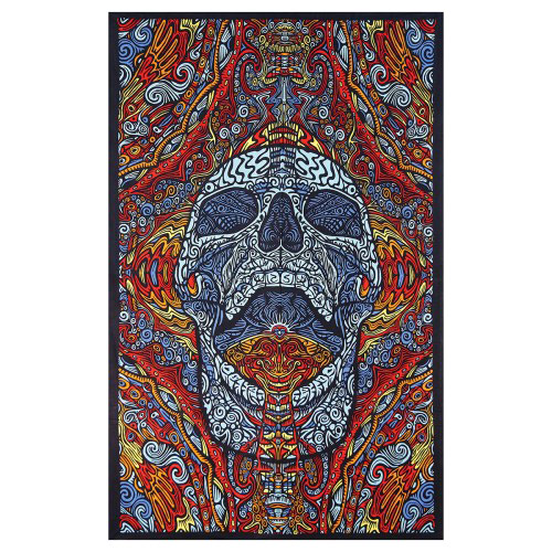 Glow Industries Sunshine Joy 3D Mindful Skull Tapestry, Glow Industries