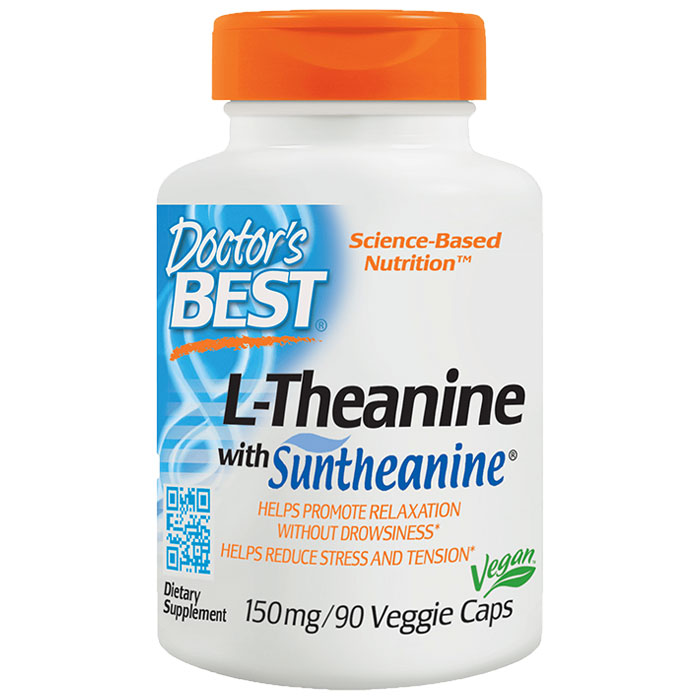 Doctor's Best Suntheanine L-Theanine, 150 mg, 90 Veggie Caps, Doctor's Best