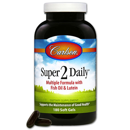 Carlson Laboratories Super 2 Daily, Multi-Vitamin with Fish Oil, 180 + 30 Softgels, Carlson Labs